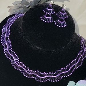 Purple waves 3 pc jewelry set